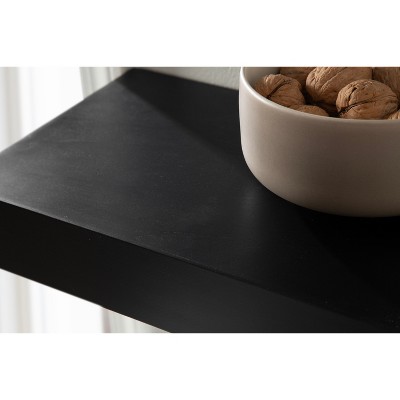 Havlock Black Wood 12" Floating Accent Shelves, Set of 3