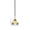 Toltec Lighting Paramount 1 - Light Pendant in  Matte Black/Brass with 7" Diamond Peak Art Glass Shade - 2 of 2