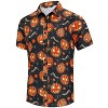 Coolmee Mens Halloween Christmas Shirts Funky Button Down Shirts Party Aloha Shirt Holiday Hawaiian Tops - 2 of 4
