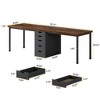 Resenkos Computer Desk, Office Desk, Study Desk,78.7" Two Person Desk, Long Computer Desk with 5 Drawers,Rustic Brown & Black - 2 of 4