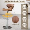 QingMoon Modern Bar Stools Set of 2, Adjustable Swivel Barstools, PU Leather Counter Height Chairs with Back and Footrest for Kitchen Island, Café - 2 of 4