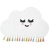 HomeRoots 2' X 4' White Cloud Shape Smiley Face Washable Area Rug With Tassels - 4 of 4