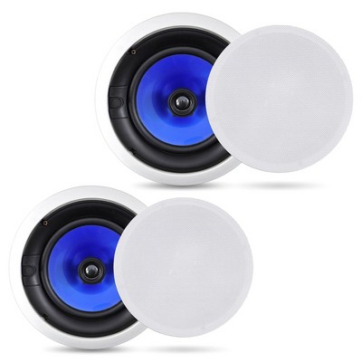  Pyle Audio 6.5 Inch 2 Way 250W Flush Mount Hi Fi High Performance Home Theater Garage In Wall Ceiling Speaker Sound System, Pair of 2 