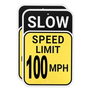 Unique Bargains Aluminum Weather Resistant Waterproof Rust Free Traffic Signs 2 Pcs - 1 of 4