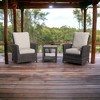 Courtyard Casual Cheshire Recline 3 pc Chat Set  Includes:  One End Table and two Recline Club Chairs - 2 of 4