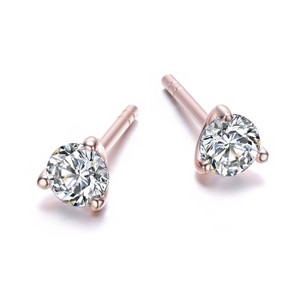 Guili CZ Stud Earrings for Baby/Kids, 4mm–7mm, in Sterling Silver with Polished Silver, Gold & Rose Gold Plating – Elegant Daily Sparkle - 1 of 3