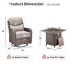 Gymojoy 5 Pieces Outdoor Patio Wicker Swivel Chair with 6 Inch Cushions and Fire Pit Table - 2 of 4