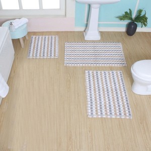 Home Weavers Orion Collection 100% Cotton Bathroom Rug, Non Slip Bath Mat Water Absorbent Soft Shaggy Mat Machine Washable - 1 of 4