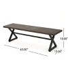 Coolbibila-Aluminum Dining Bench,  Outdoor Bench With Steel Frame, Modern Bench With X-Frame Base For Durability - 4 of 4