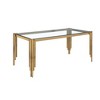 CENGHU 65" Rectangle Glass Dining Table, Tempered Glass Tabletop and Polished Gold Legs, Modern Style Kitchen Table for Home, Kitchen, Dining Room - 2 of 4