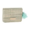 Unique Bargains Square Woven Pom Zip Coin Purse Wallet 1 Pc - 2 of 4
