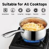 BRINJOY 4-Piece Stainless Steel Saucepan Set with Glass Lids - 1Qt & 2Qt Nonstick Sauce Pans, Induction Compatible, PFOA-Free - 2 of 4