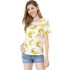INSPIRE CHIC Women's Fruit Print Top Round Neck Short Sleeve Cute T-Shirt - 3 of 4