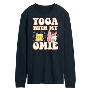 Men's - SpongeBob SquarePants - Yoga With My Omie Long Sleeve Graphic T-Shirt - 1 of 4