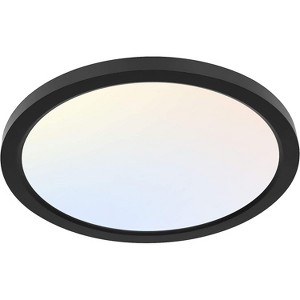 Itopfox Selectable CCT LED Round Flat Panel Light, 24W 3000K/4000K/5000K, Edge-Lit Flush Mount Ceiling Light Fixture for Kitchen, Bedroom, Black - 1 of 4