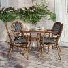 Flash Furniture Lourdes Indoor/Outdoor Commercial Bistro 31.5" Table, Black and White PE Rattan, Glass Top with 4 Stack Chairs - 4 of 4