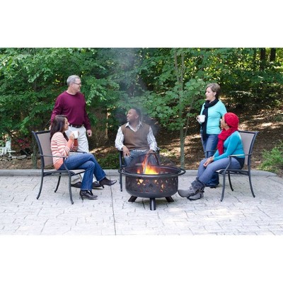 Bronze Lattice Design Wood Burning Outdoor Fire Pit
