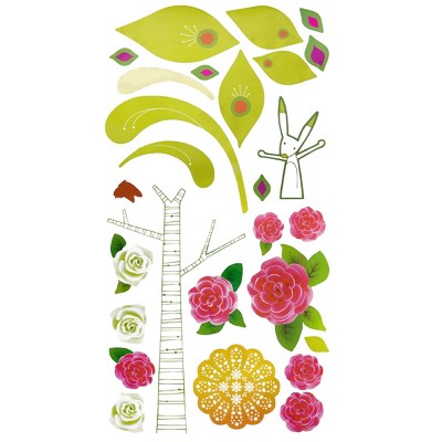 Slickblue Bright Flowers Wall Decals – Waterproof Vinyl Stickers for Living Room, Bedroom & More – 13x23.5 inch