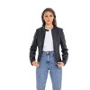 Women's Faux Leather Scuba Moto Biker Jacket - S.E.B. By SEBBY - image 3 of 4