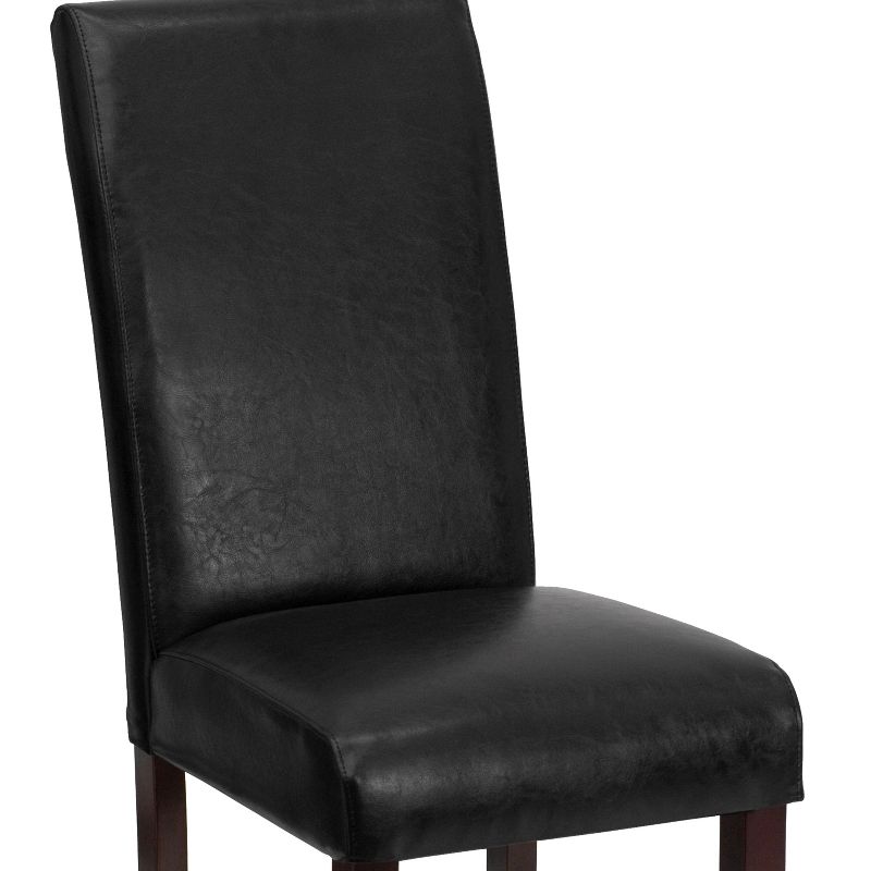 Flash Furniture Traditional LeatherSoft Upholstered Panel Back Parsons Dining Chairs, 6 of 12