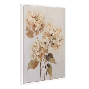 Kate & Laurel All Things Decor 23"x33" Sylvie Beaded Soft Hydrangeas Framed Canvas by The Creative Bunch Studio White - 1 of 4