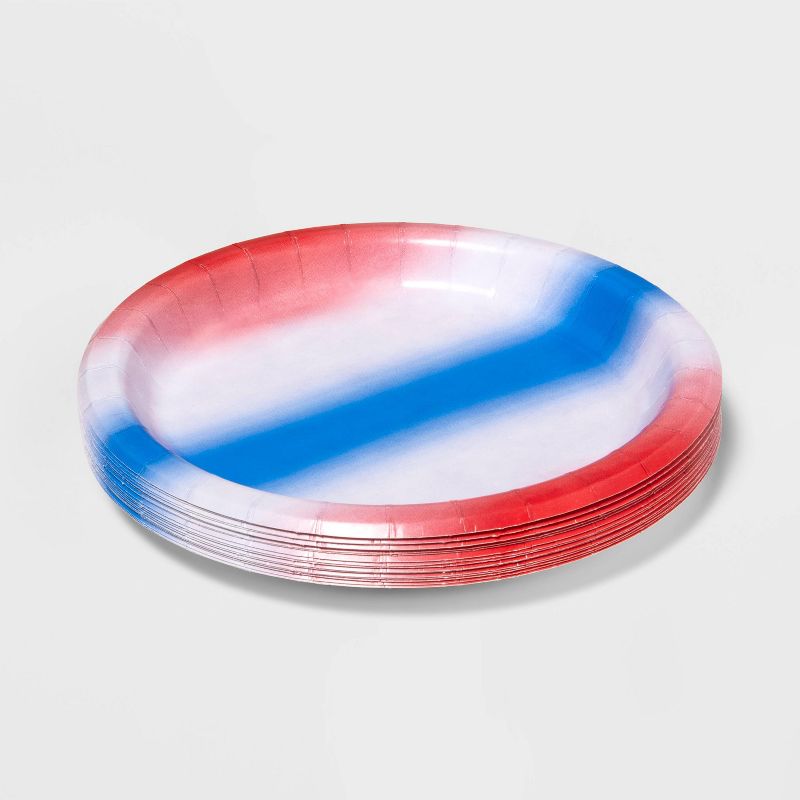 20ct 8.5&#34; Paper Dinner Plate Ombre Red White &#38; Blue - Sun Squad&#8482;, 2 of 4