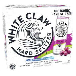 White Claw Hard Seltzer Grape - 6pk/12 fl oz Cans - 1 of 4