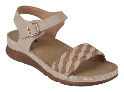 GC Shoes Millis Woven Comfort Slingback Flat Sandals