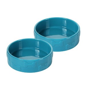 Park Life Designs 2c Manor Dog Bowl - Aqua Blue - 1 of 4