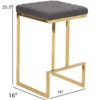 FONTOI Counter and Bar Stools, Bar Stools with Footrest and Comfortable Seat for Kitchen Living Room Bedroom, Gray, 16"*29"*16" - 3 of 4