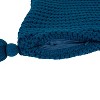 Kate and Laurel Tassey Large Knit Pillow Cover with Tassels, 18x18, Teal - 4 of 4