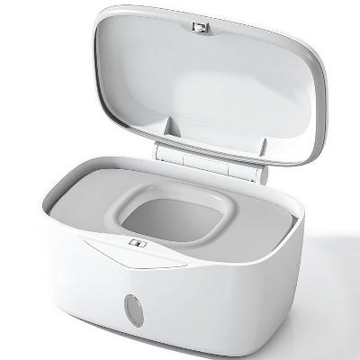 Wipes Dispenser with Weighted Plate, Refillable Baby Wipe Holder with One-Handed Operation for Freshness