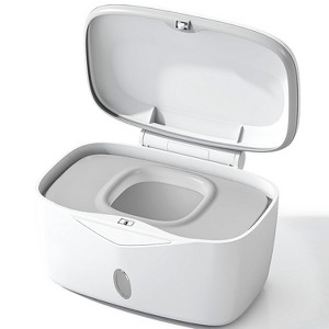 Wipes Dispenser with Weighted Plate, Refillable Baby Wipe Holder with One-Handed Operation for Freshness - 1 of 4