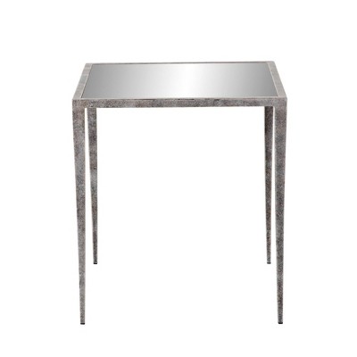 Regina 24" Silver Mirrored Glass Side Table