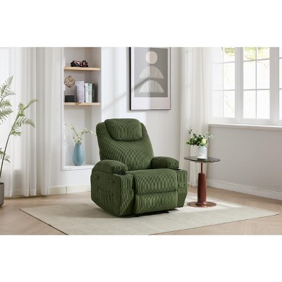 Comfy Corduroy Recliner Chair for Small Space, Adjustable  lazy  recliner Chairs  with 2 Side Pockets, Tool - Free Assembly, living rooms, bedrooms