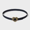 Girls' Western Heart Buckle Belt - art class™ Black/Gold - 2 of 3