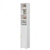 VECELO Tall Narrow Corner Bookcase, Enclosed Free-Standing Storage Cabinet with Open Shelves and Dust-Free Organization, White - 2 of 4