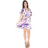 HAPPY BAY Women's Summer Loose Front Tie Swimsuit Loose Beachwear Mini Bathing Suit Wraps Cover Ups X-Large-XX-Large Purple Abstract - 2 of 3