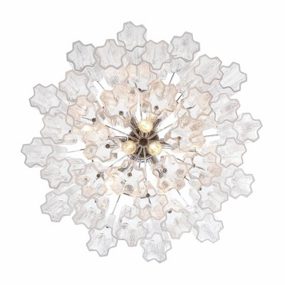 Polished Chrome and Clear Glass 9-Light Chandelier
