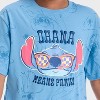 Girls' Lilo & Stitch Ohana Short Sleeve AOP Graphic T-Shirt - Blue - 2 of 4