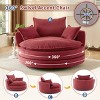 57.5" Oversized Corduroy Swivel Barrel Chair with Dual-Layer Cushion and 3 Pillows for Living Room Bedroom-Baofuwish - 2 of 4