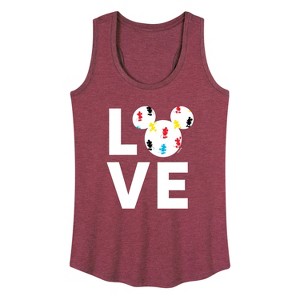 Women's - Disney - Mickey Love Fill Graphic Racerback Tank - 1 of 4