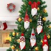 Aoibox Set of 10 Plush Swedish Gnome Christmas Ornaments Handmade Scandinavian Santa Elf Table Decor Hanging 5.4 x 2 Inch - 2 of 4