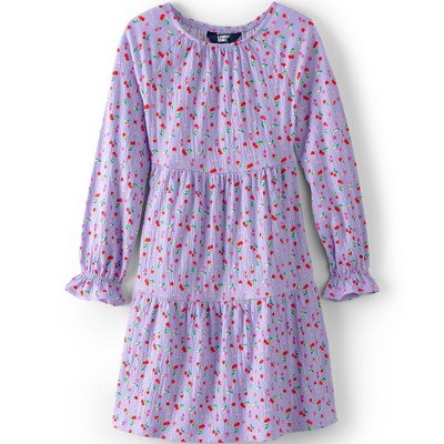 Lands' End Kids Long Sleeve Velvet Dress