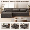 AENKYO Modular Sectional Sofa with L-Shape Boneless Chaise, Deep Seat Cloud Couch Corduroy Fabric, No Assembly Required for Living Room - Brown - 2 of 4
