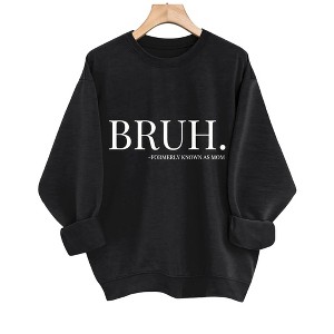 Plus Size Sweatshirts Tops with Crew Neck Long Sleeve Funny Sayings Pullover Sweat Shirts Bruh Formerly Known as Mom Sweatshirt Plus Size - 1 of 4