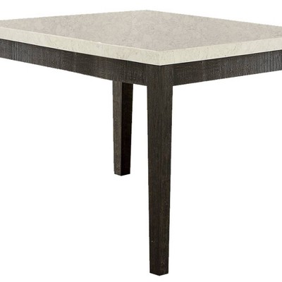 Nolan White Marble and Dark Oak Counter Height Table