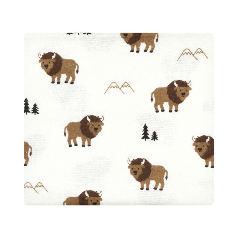 Hudson Baby Infant Boy Cotton Rich Flannel Receiving Blankets Bundle, Wild Buffalo, One Size, 3 of 7