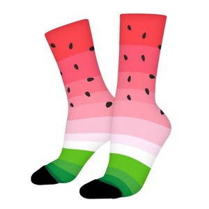 Watermelon With Black Seeds Women Printed Crew Socks Funny Funky Socks Soft Polyester Novelty Gifts for Artists Men - 1 of 1