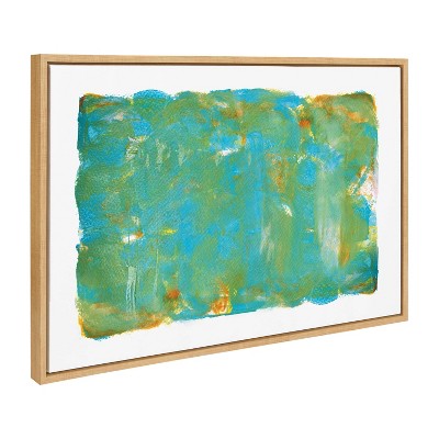 Natural Framed Abstract Jungle Canvas Wall Art for Kids